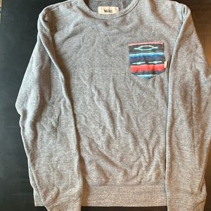 Vans - grey crew neck with patterned breast pocket